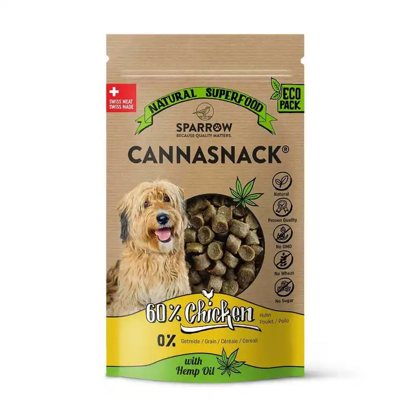 Jetzt Bestellen SPARROW Pet Chicken Snacks mit CBD 150 g